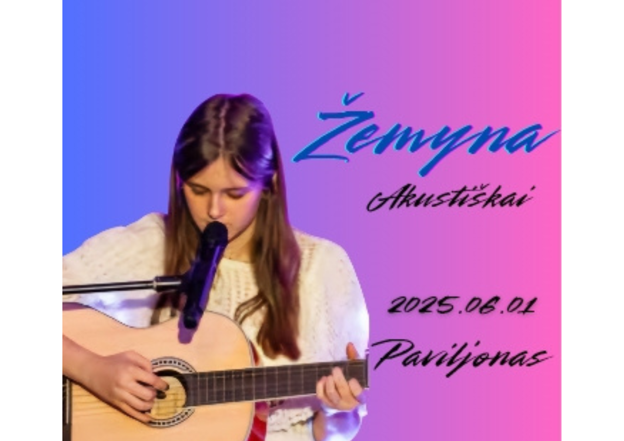 Mūsų moksleivė Žemyna kviečia į savo pirmąjį solinį koncertą Vilniuje!