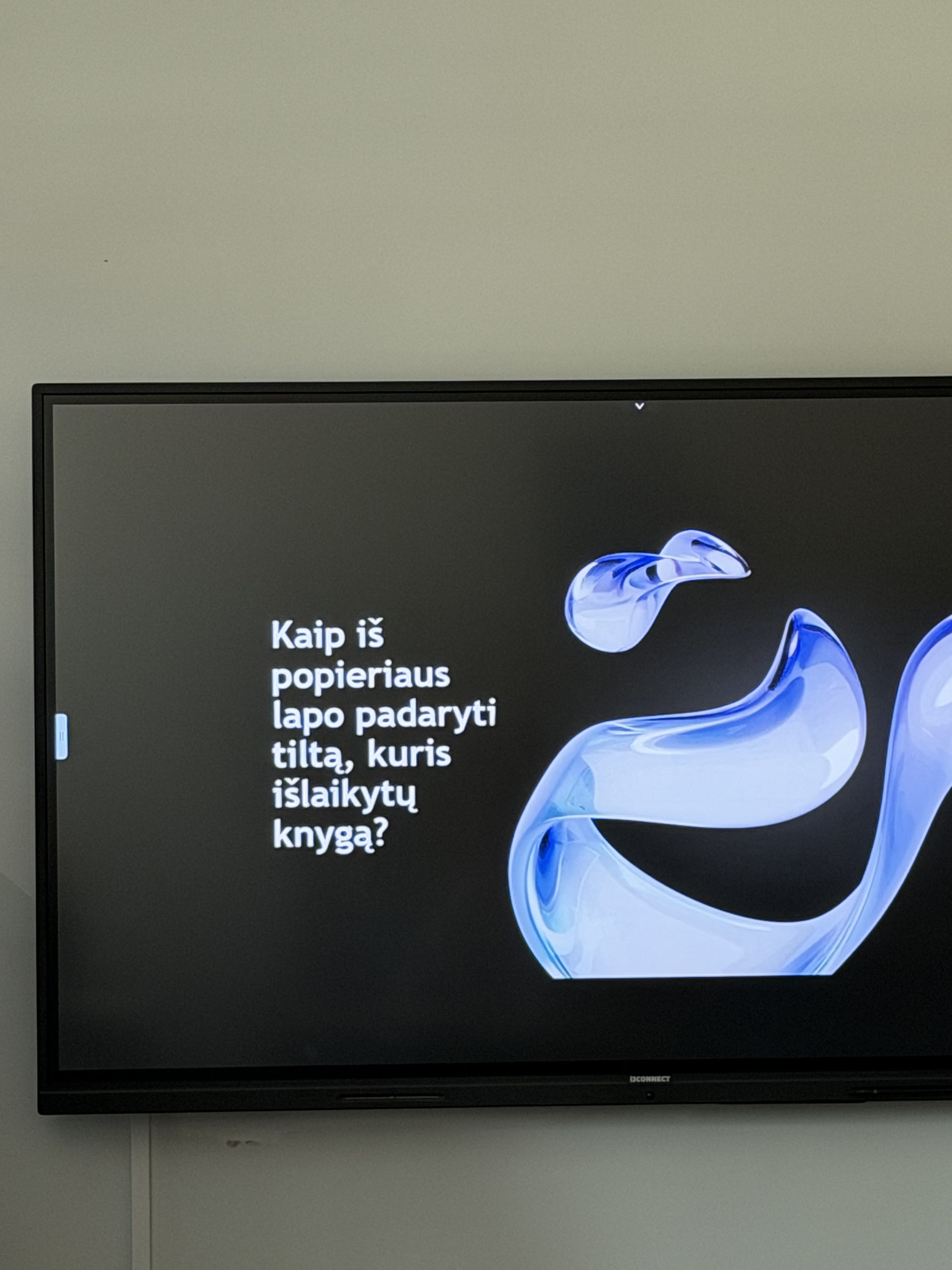Užduoties skaidrė – popieriaus tilto iššūkis