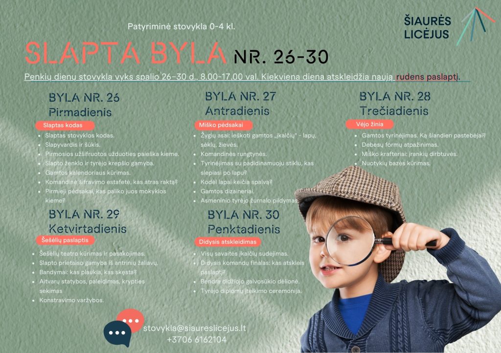 Patyriminė stovykla „Slapta byla Nr. 26-30“